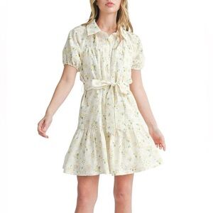 3-Floral White and Green Blouse